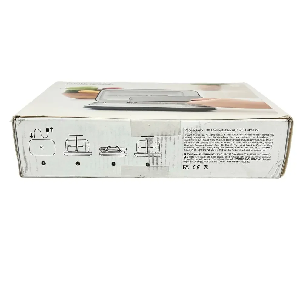 PhoneSoap 3 UV Phone Sanitizer & Charger – White –‎ Kills 99.99% of Germs